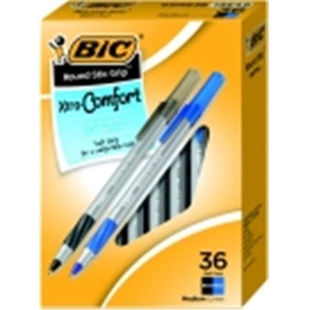 BIC Bic Round Stic Flexible Light-Weight Ball Point Pen; Black And Blue; Pack - 36 1481991